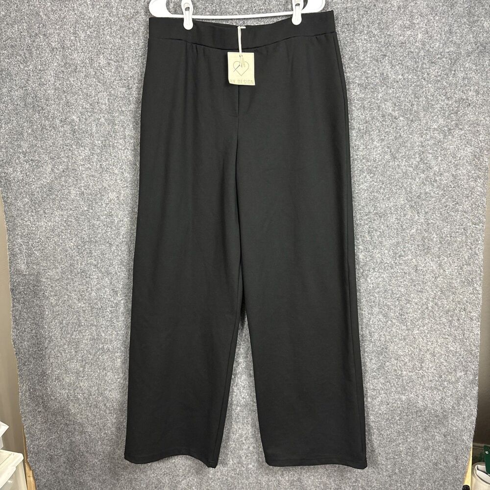 By Design Pants Womens Size XL Black Ponte Pull On